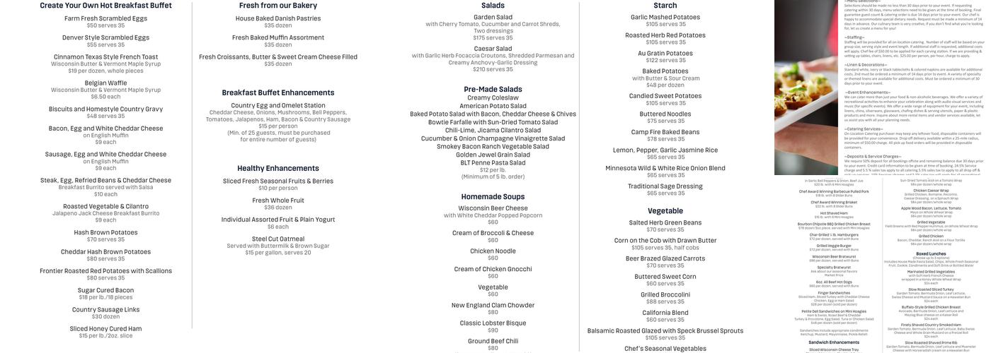 The Frontier Restaurant Menu