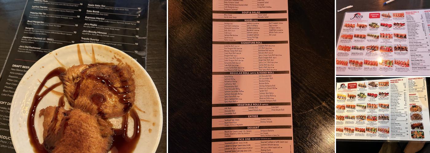 Jin's Sushi Seafood & Bar Menu