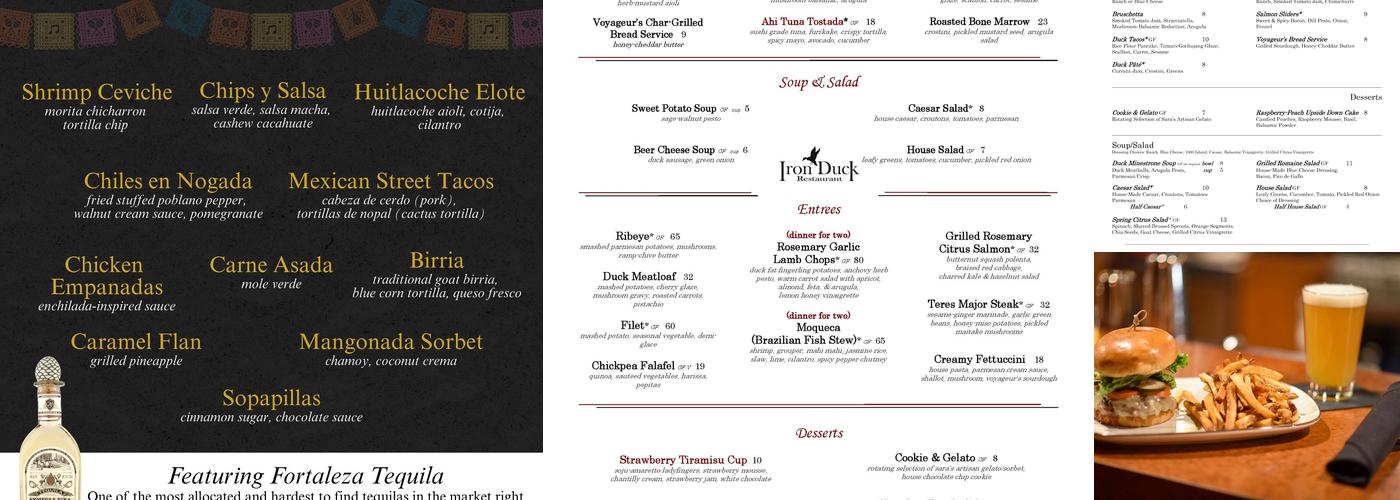 Iron Duck Restaurant Menu
