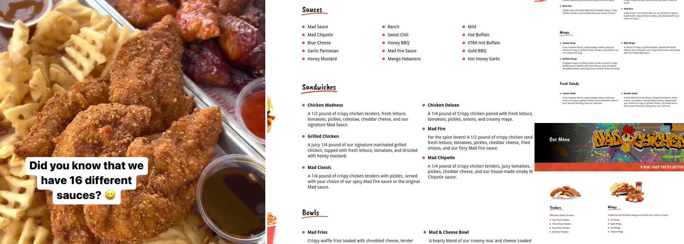 Mad Chicken Menu