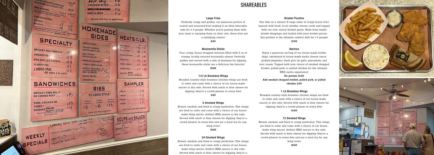 Just Smokin' Barbecue Menu