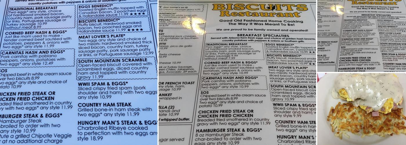 Biscuits Foothills Menu