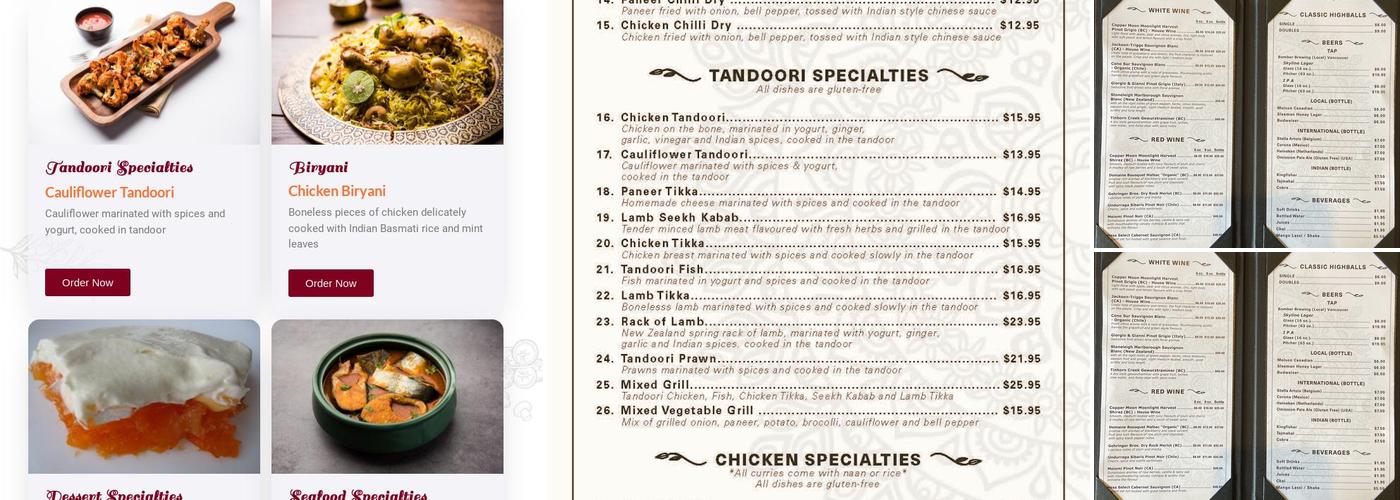 Indian Roti Kitchen Menu