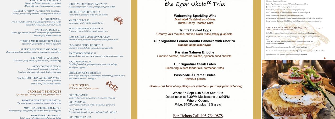 Queens Breakfast Cocktails Menu