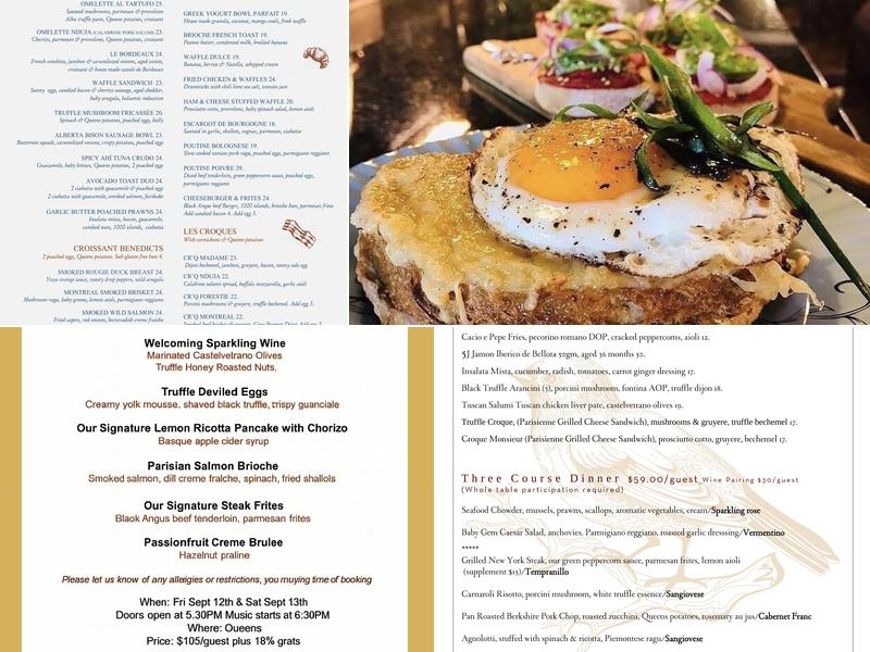 Queens Breakfast Cocktails Menu