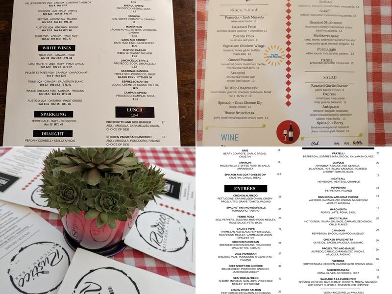 Rustico Kitchen And Bar Menu