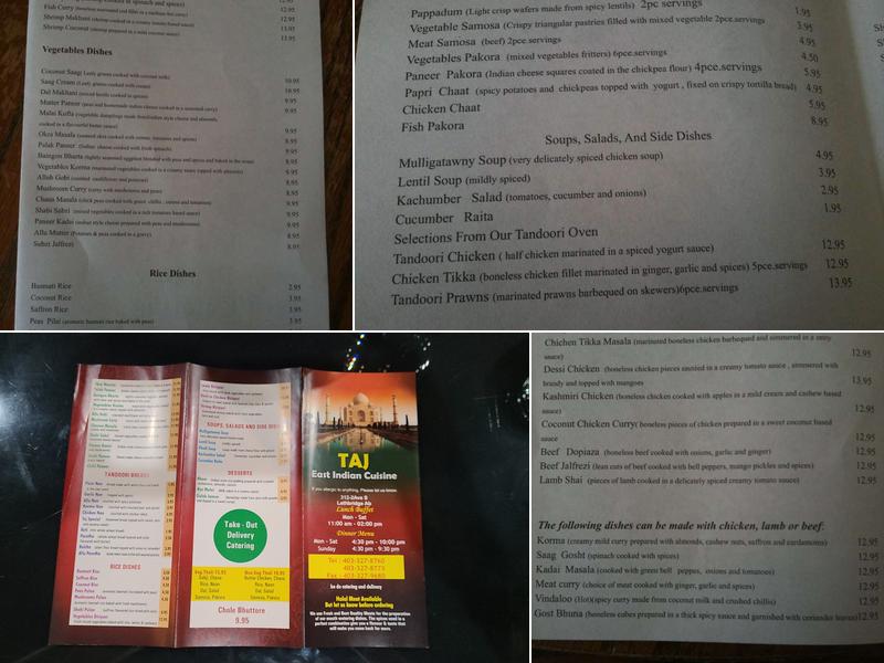 SAFFRON East Indian Restaurant Menu