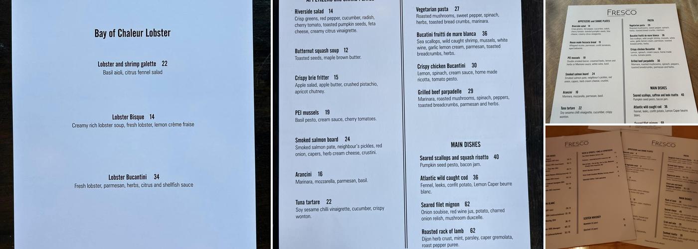 Fresco Kitchen Menu