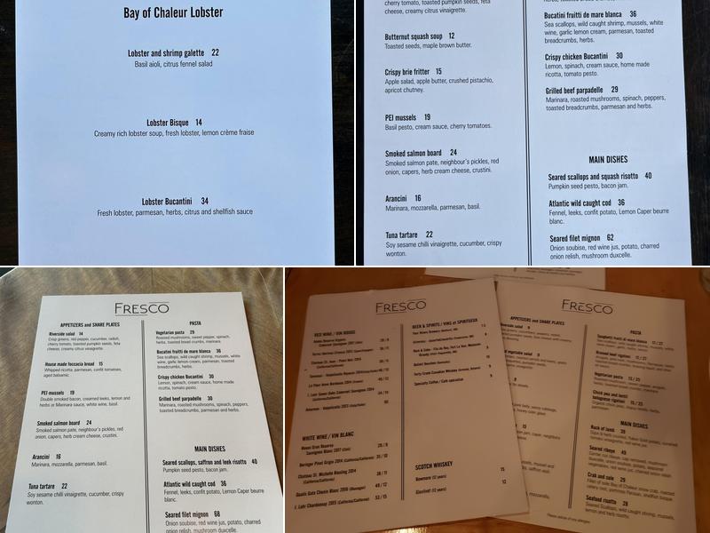 Fresco Kitchen Menu