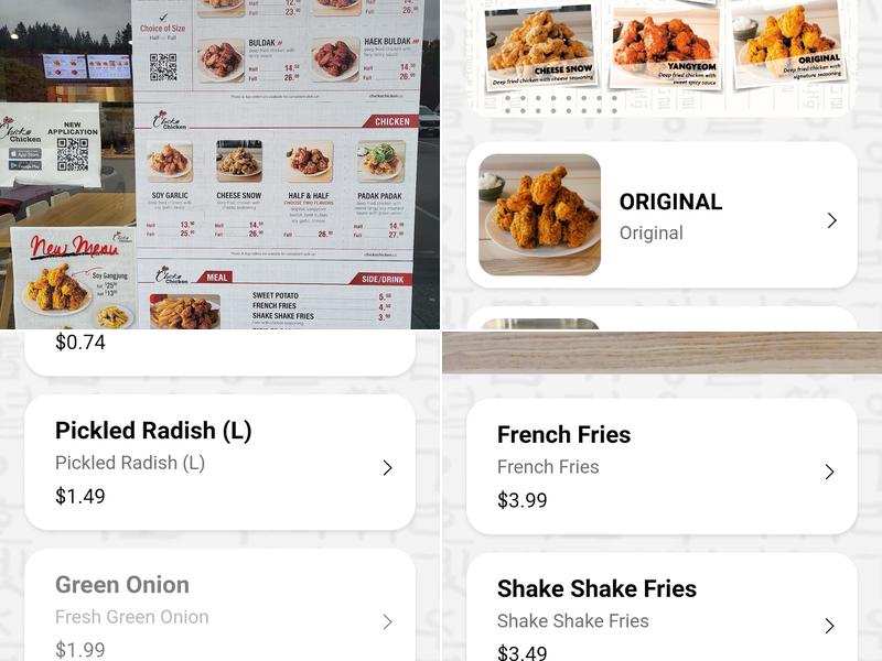 Chicko Chicken Menu