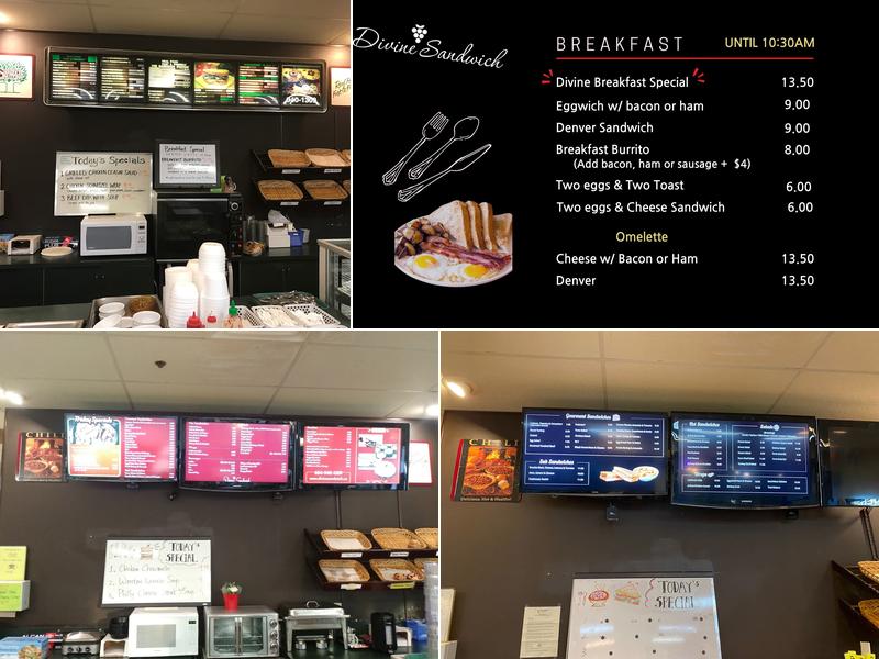 Divine Sandwich Menu
