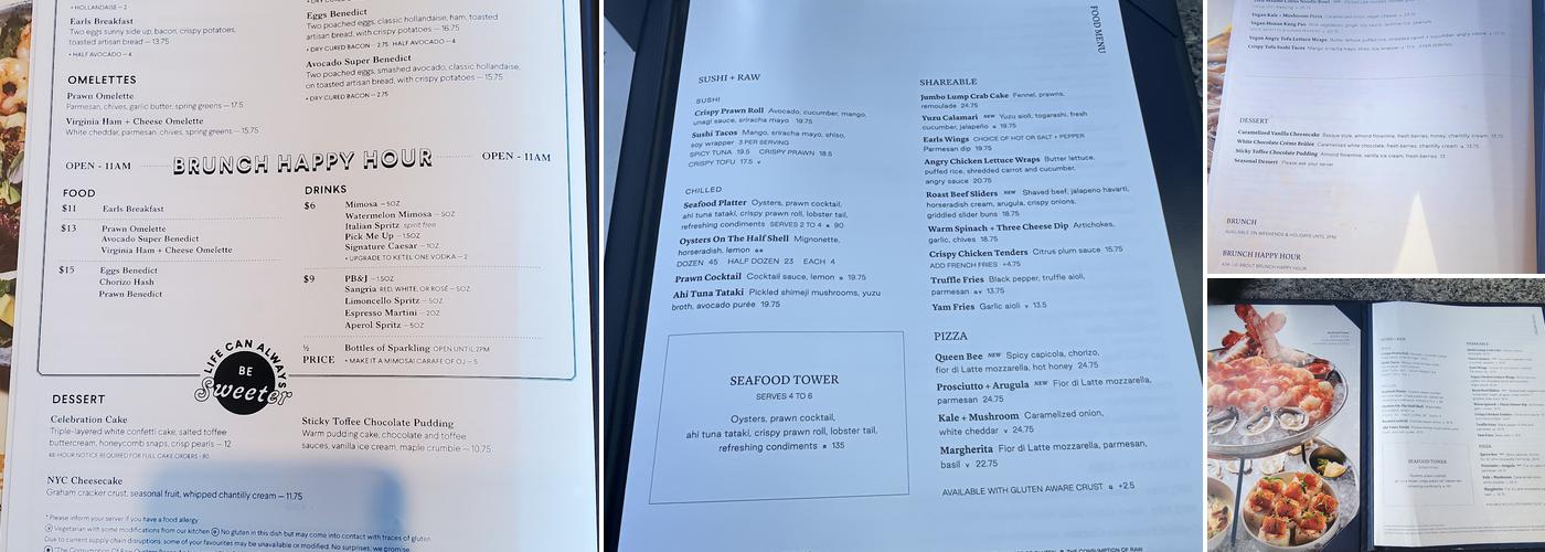 Earls Kitchen + Bar Menu