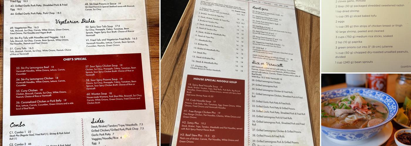 Original Pho Eatery Menu