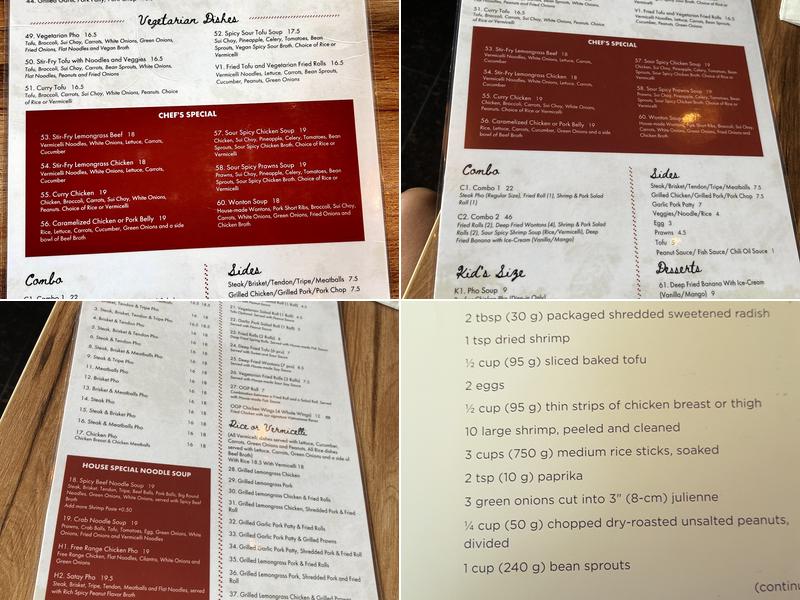Original Pho Eatery Menu