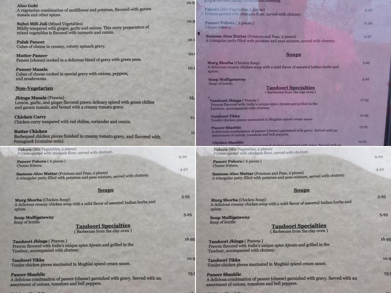 Little India Restaurant Menu