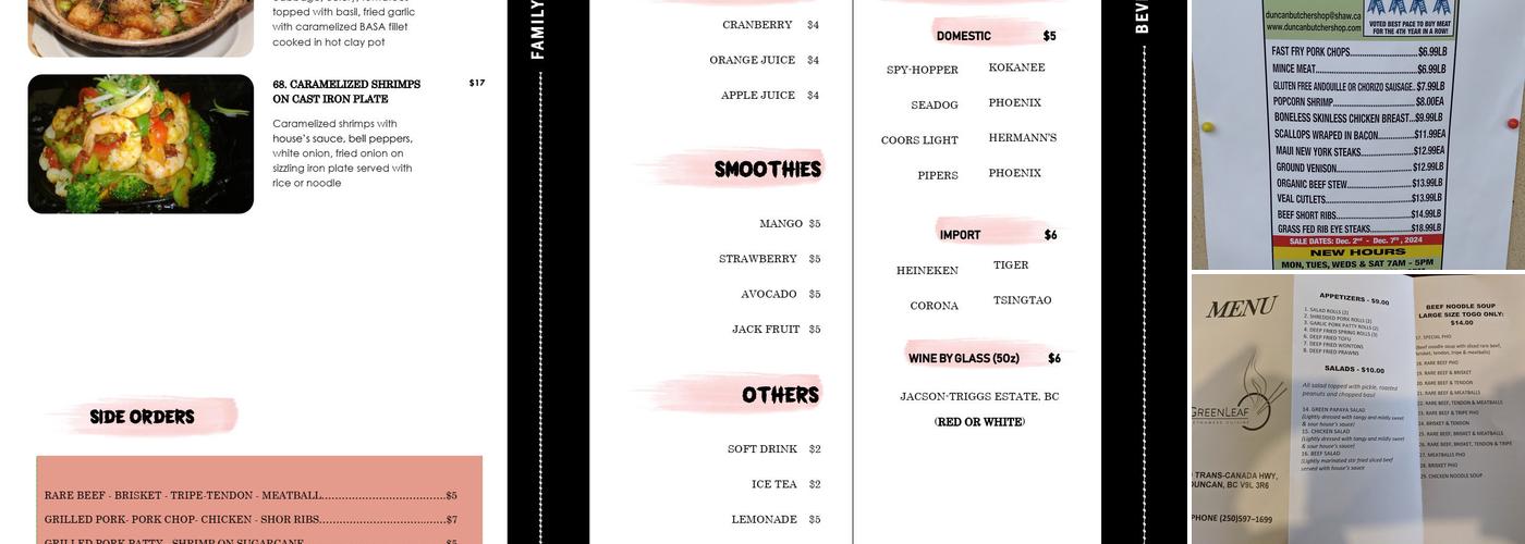 Green Leaf Bistro Menu