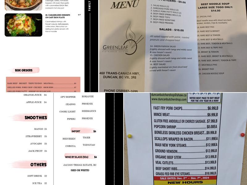 Green Leaf Bistro Menu