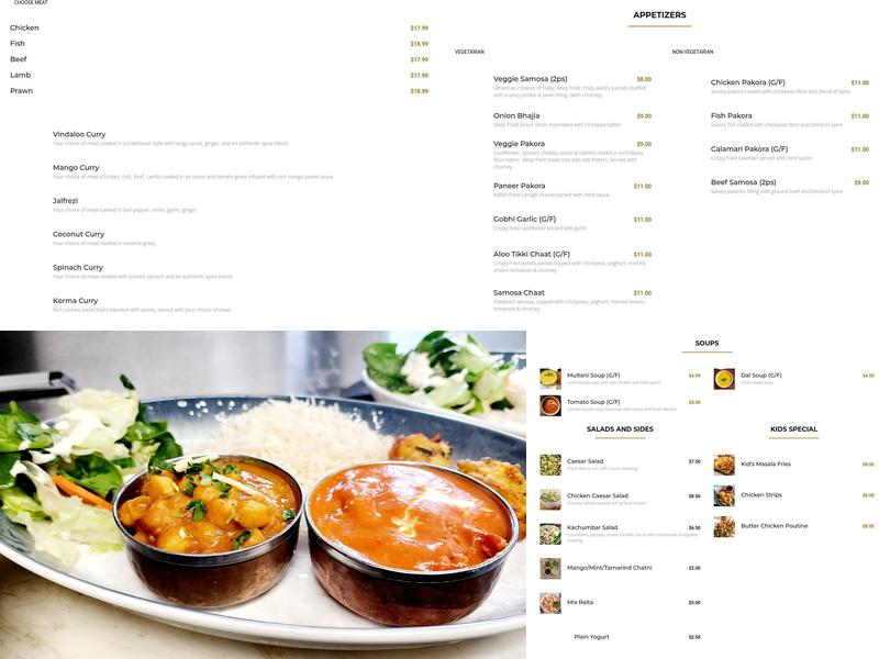 Aastha Devotional Indian Restaurant Menu