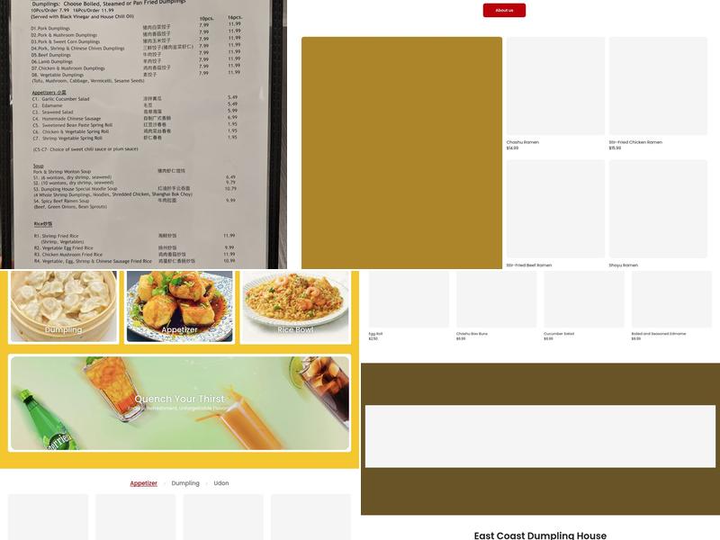 Eastcoast Dumpling House Menu