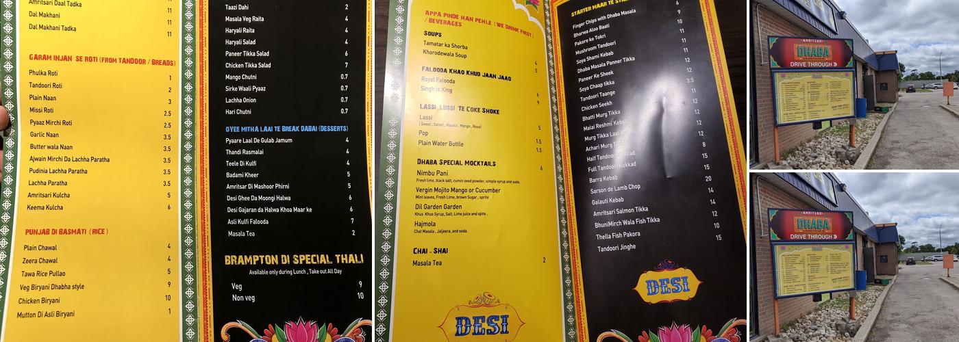 Amritsari Dhaba Menu