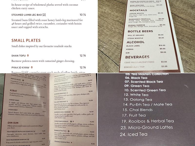 PŌPA Burmese Kitchen Menu