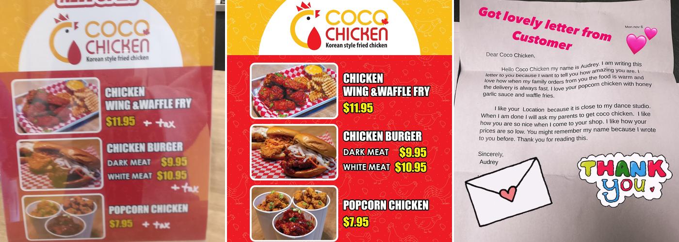 Coco chicken Menu
