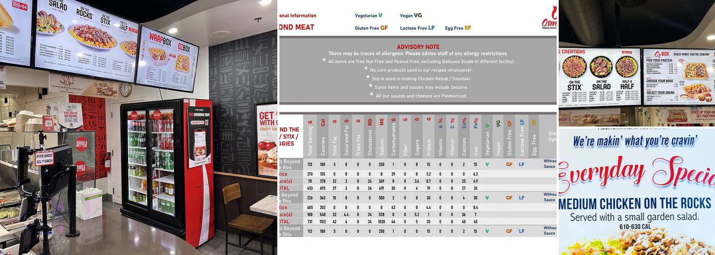 Osmow's Shawarma Menu