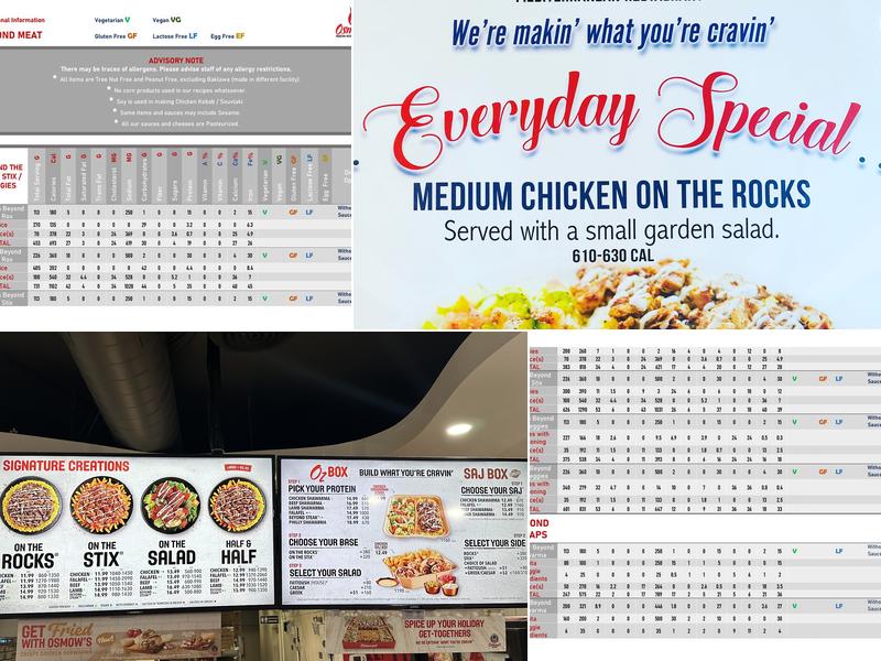 Osmow's Shawarma Menu