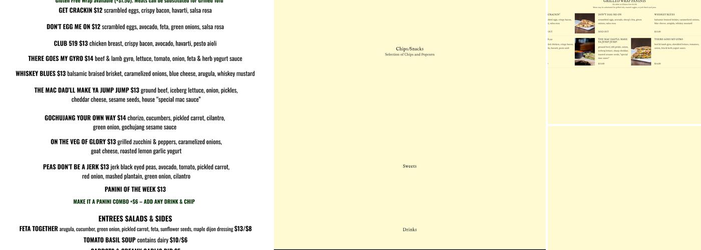 Pressed For Time Paninis Menu