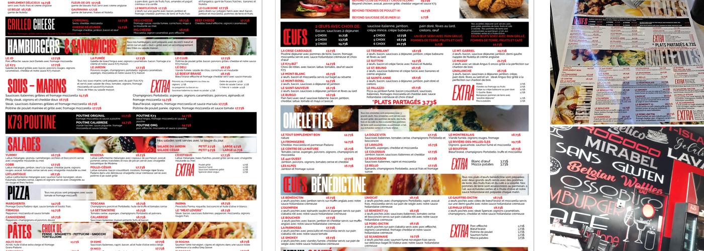 Kitchen 73 RDP Menu