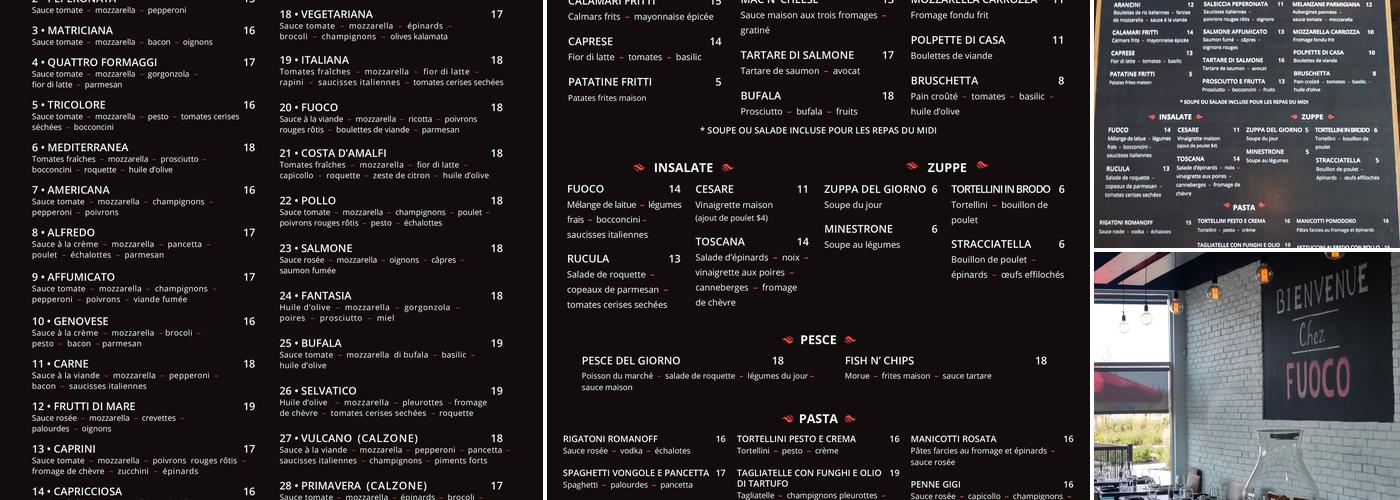Fuoco Menu