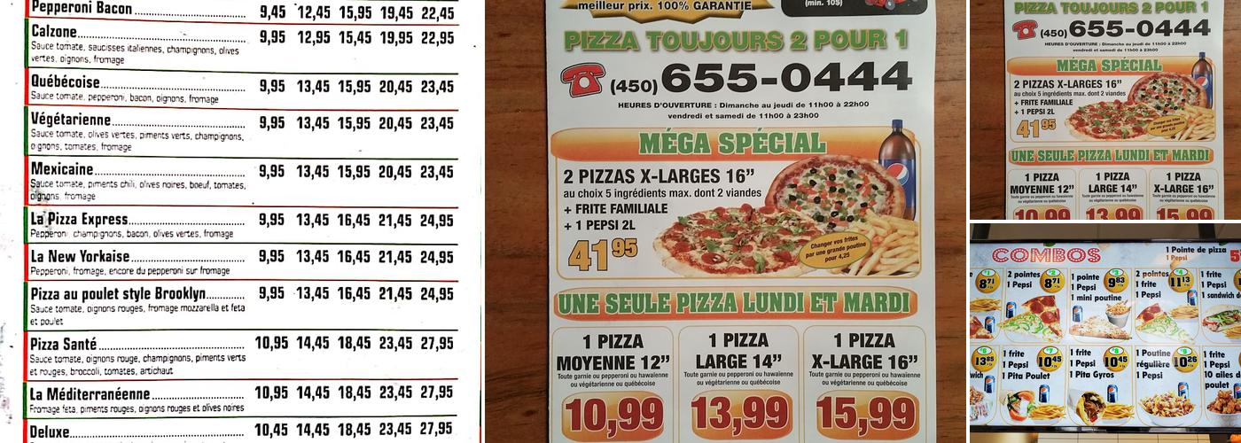 Pizza Express Boucherville Menu