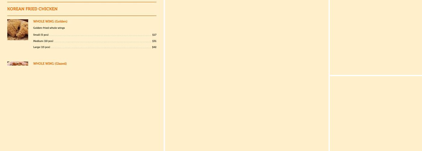 Don Chon Korean BBQ & Wings Menu