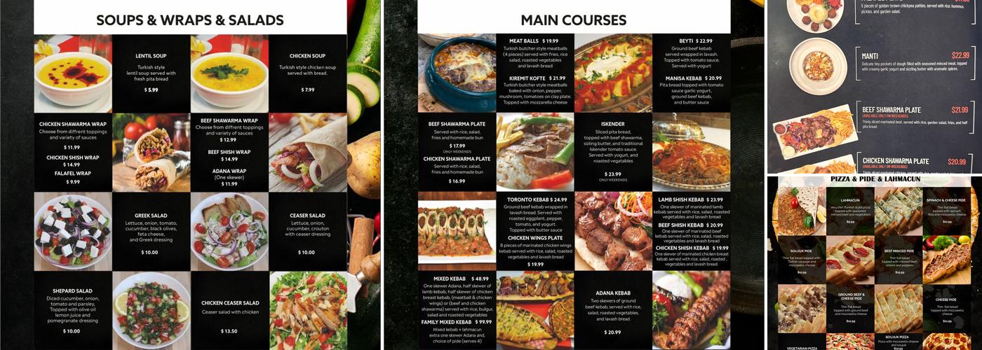 Kebab Istanbul Menu