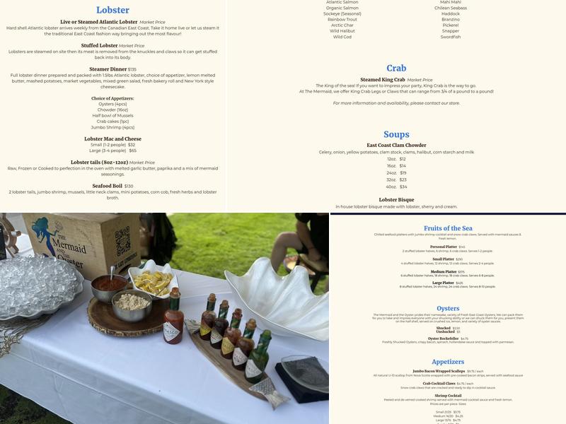The Mermaid Menu