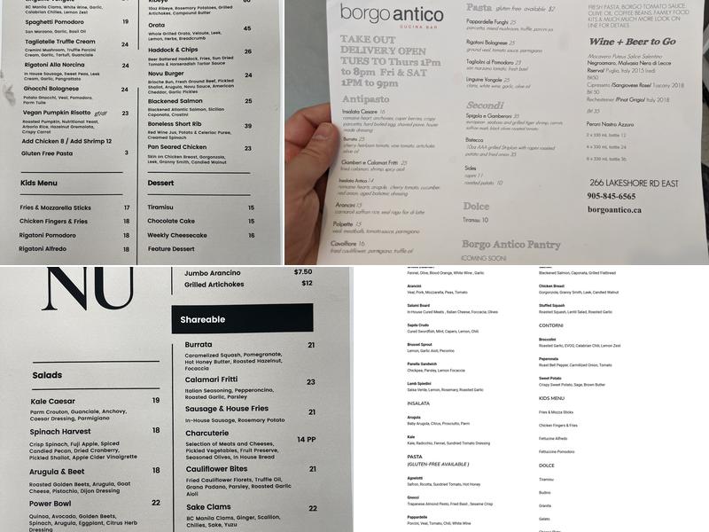Borgo Antico Cucina Bar Menu