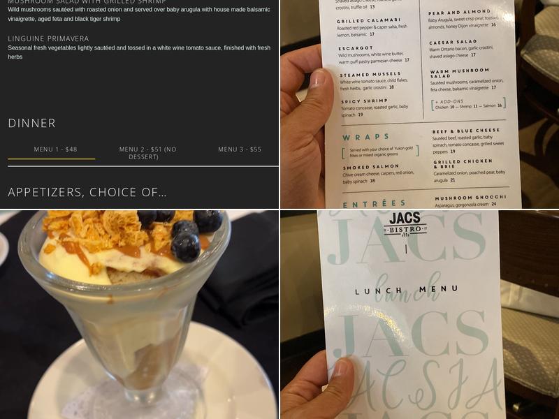 Jac's Bistro Menu