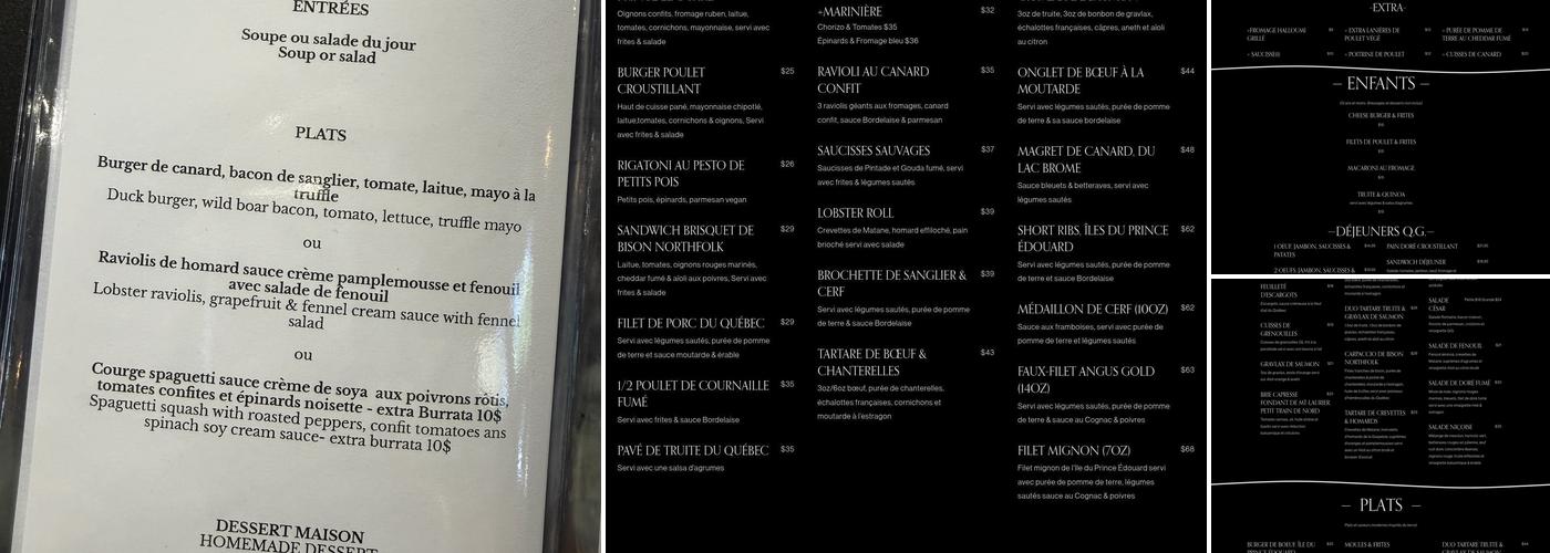 Le Q.G. Menu