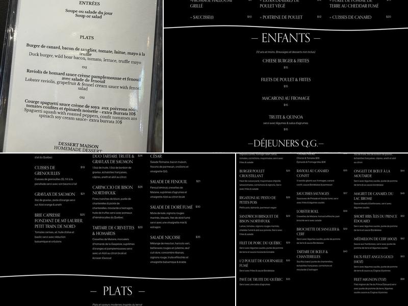 Le Q.G. Menu