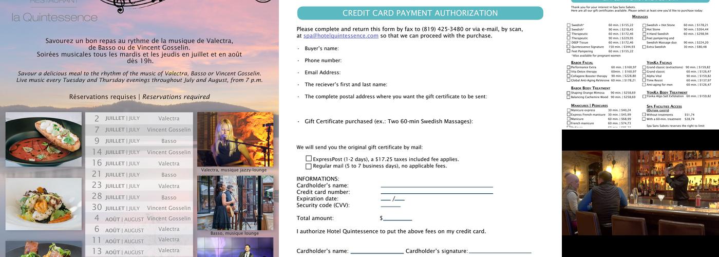 Restaurant La Quintessence Menu