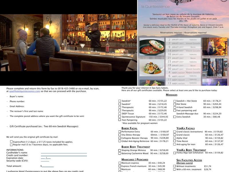 Restaurant La Quintessence Menu