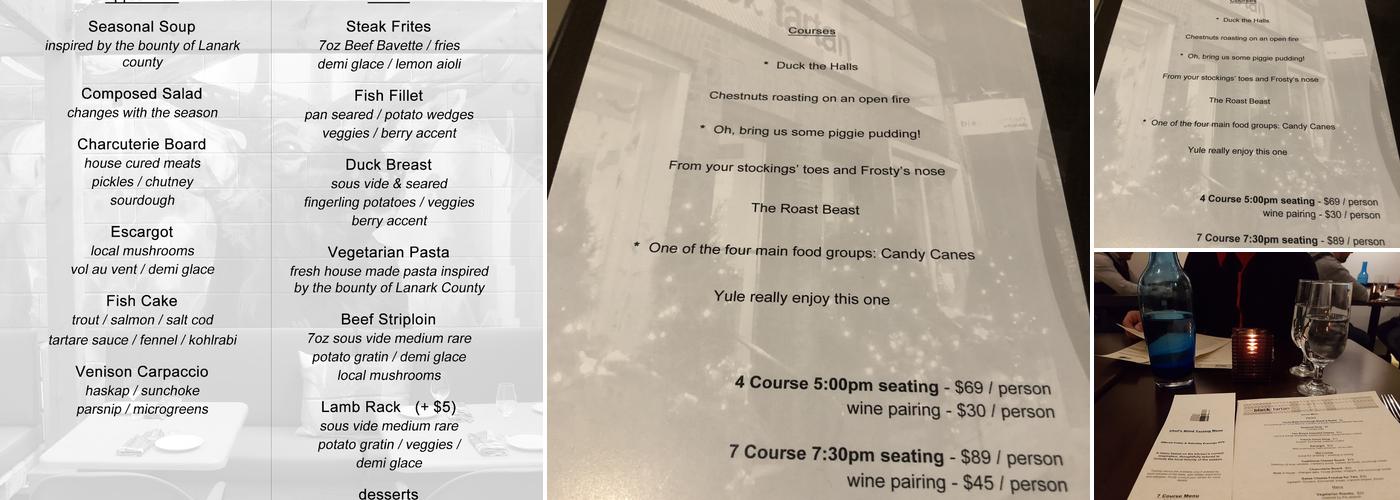 Black Tartan Kitchen Menu