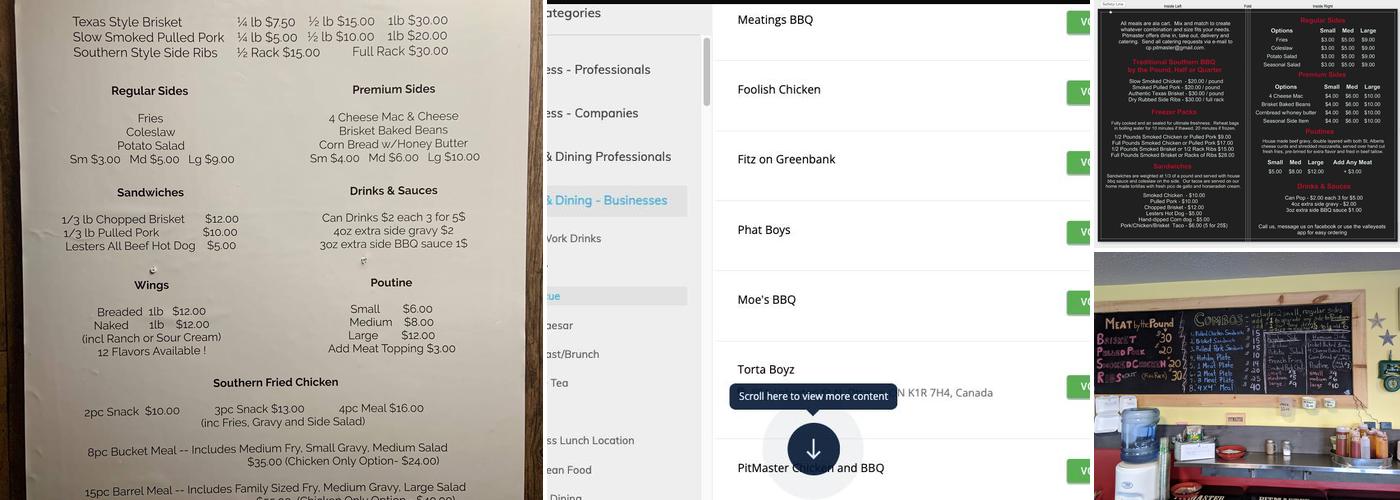 Pitmaster Chicken and BBQ Menu