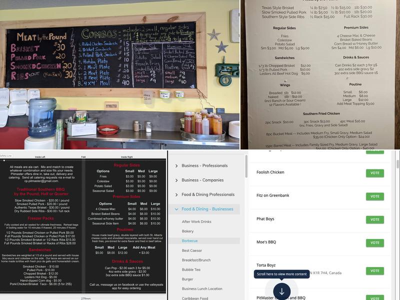 Pitmaster Chicken and BBQ Menu