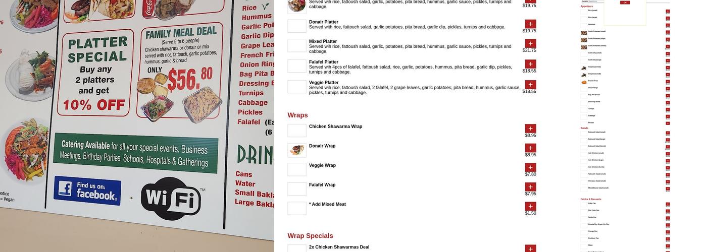 Lakeside Shawarma Menu