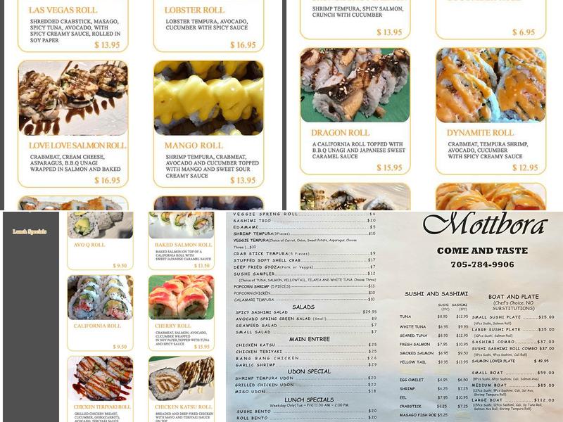 Mottbora Sushi Menu