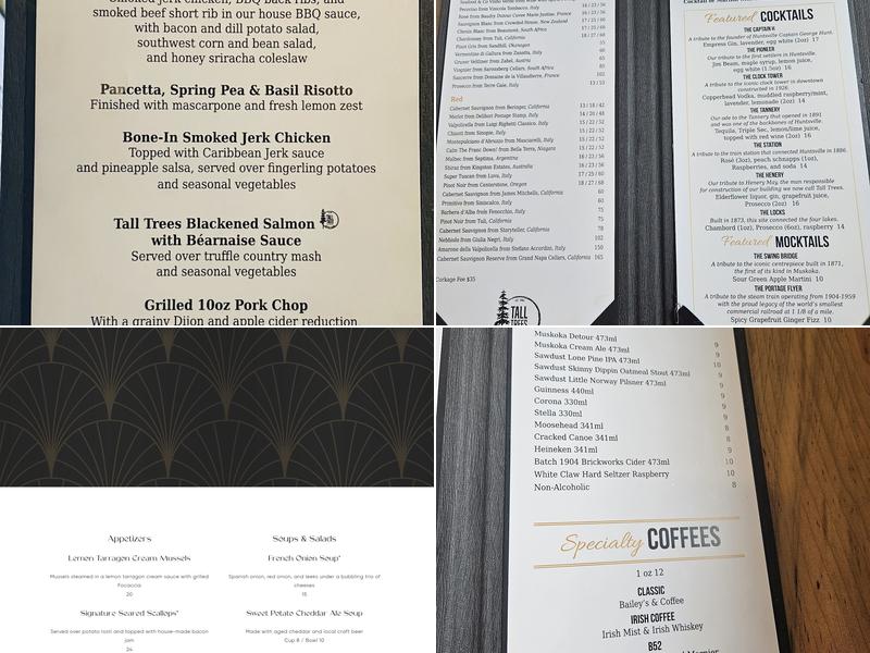 Tall Trees Menu