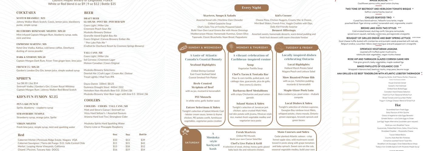 Eclipse Restaurant Menu