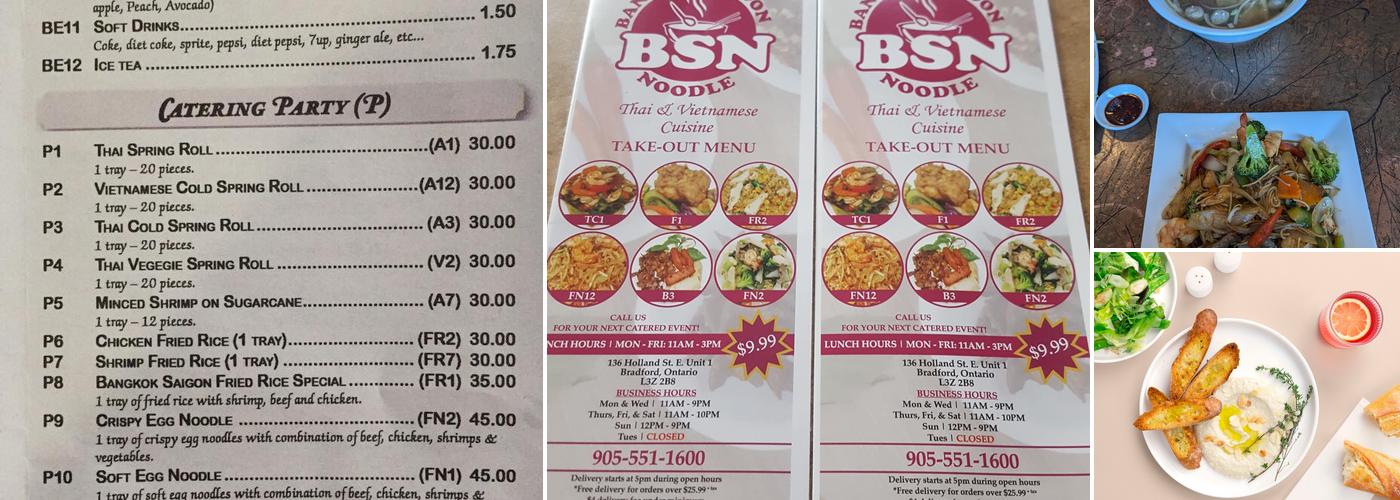 Bangkok Saigon Noodle Menu