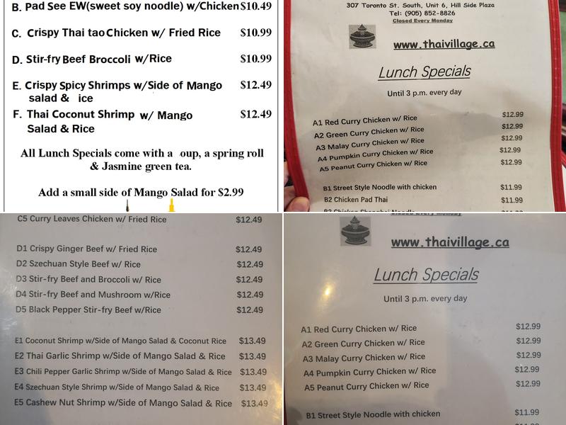 Thai Village Menu